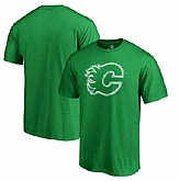 Men's Calgary Flames Fanatics Branded St. Patrick's Day White Logo T-Shirt Kelly Green FengYun,baseball caps,new era cap wholesale,wholesale hats